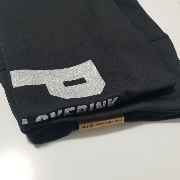 NWT VS PINK Active Ultimate Varsity High Waist Full Length Winter Leggings Black - Picture 7 of 9